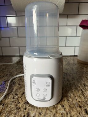 GROWNSY Baby Bottle Sterilizer & Warmer - White with Clear Top